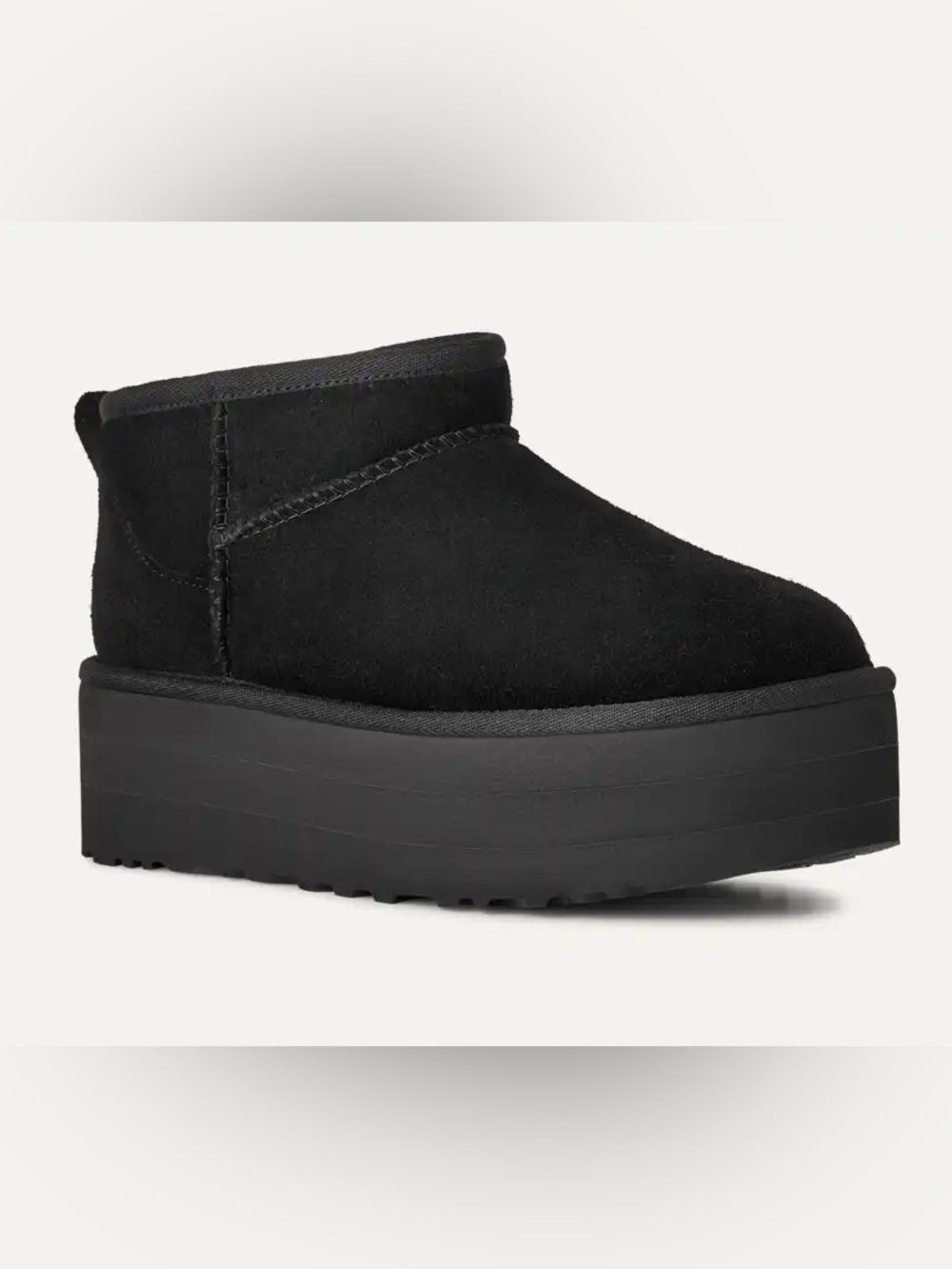 NIB UGG Ultra Mini Platform Black Bootie Womens Size 7 EU38 Suede MSRP $170